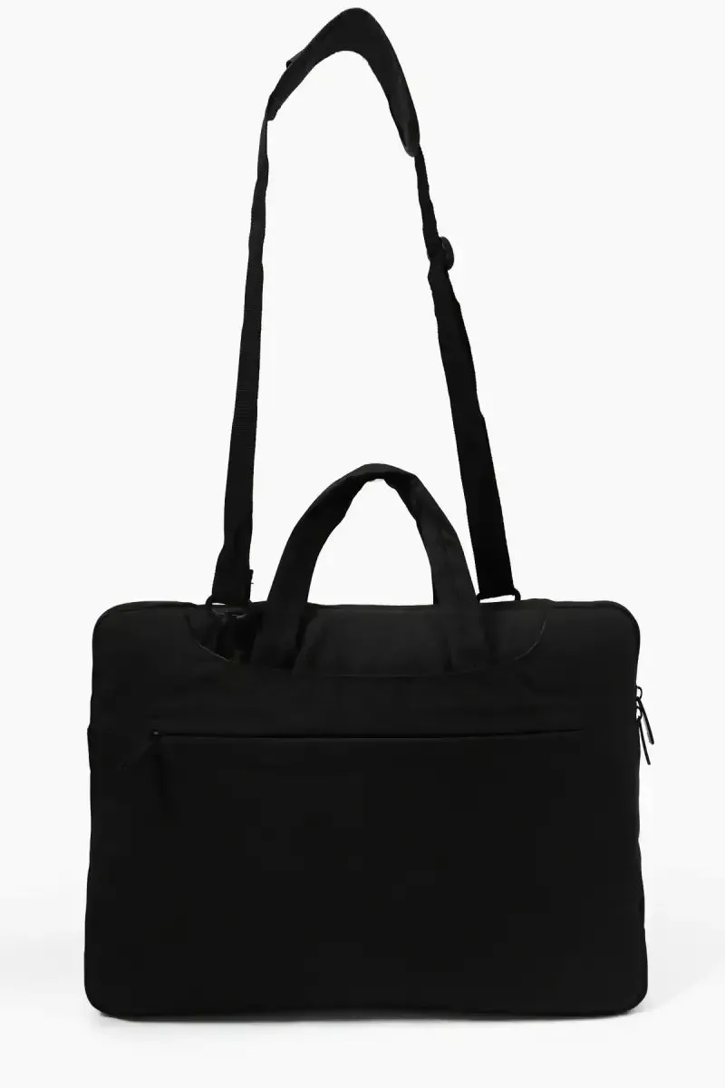 Synthetic Fabric Office Laptop Bags for Men - Black