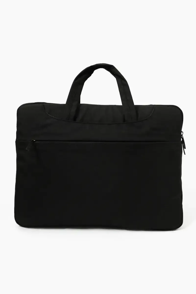 Synthetic Fabric Office Laptop Bags for Men - Black
