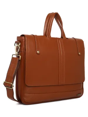 Tan Leather Flap Laptop Bags ZP12126