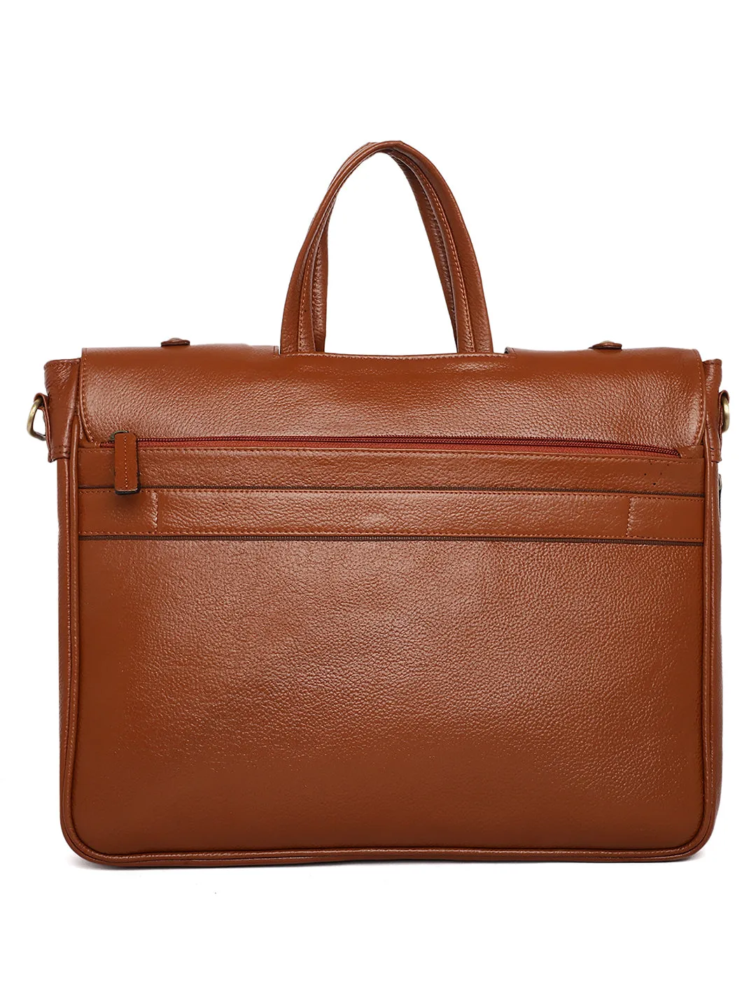 Tan Leather Flap Laptop Bags ZP12126