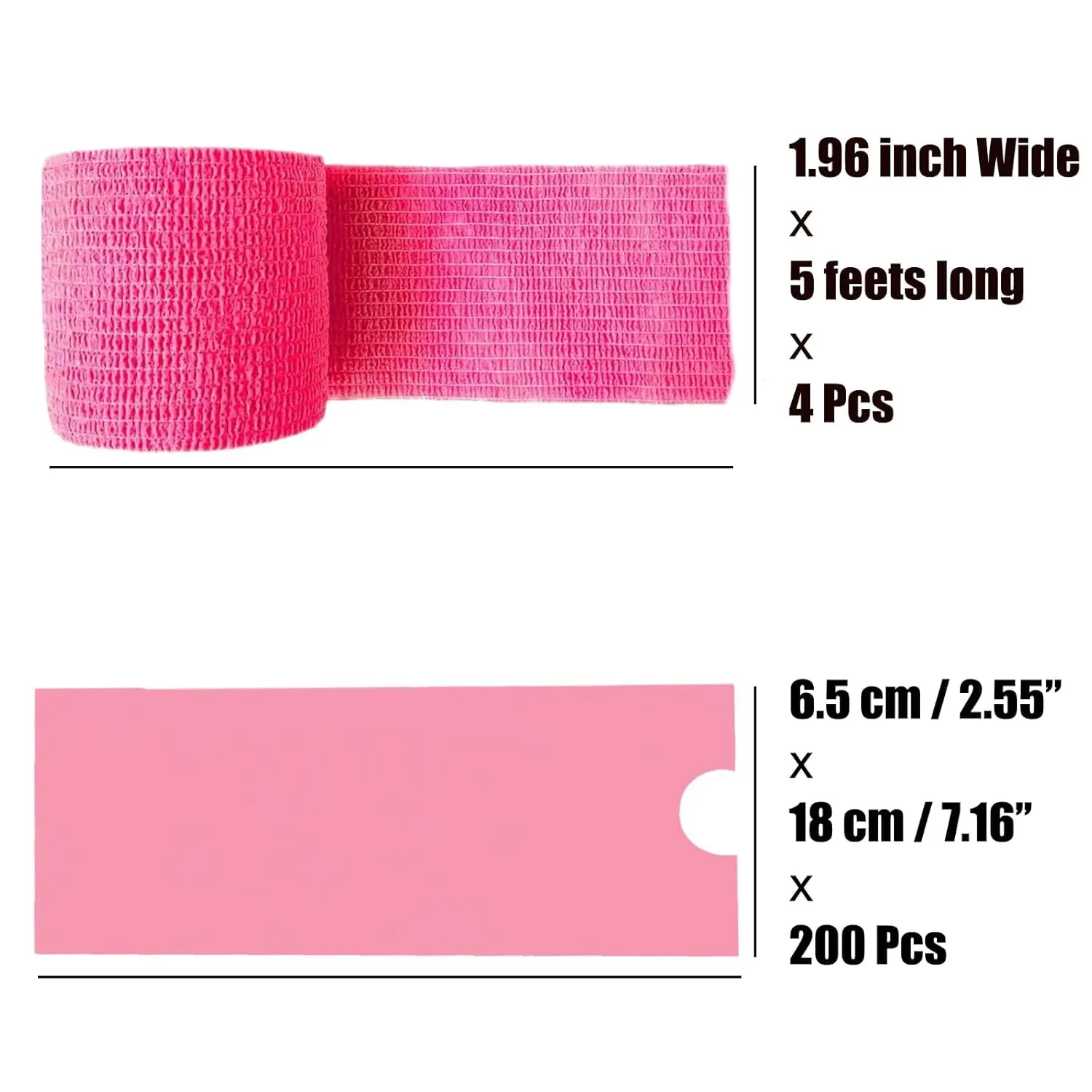 Tattoo Machine Pen Cover Tape Wrap -  200Pcs Large Tattoo Pen Covers Pink and 4Pcs Tattoo Grip Wrap Combination Grip Tattoo Machine Covers Tattoo Tape Wrap Tattoo Supplies