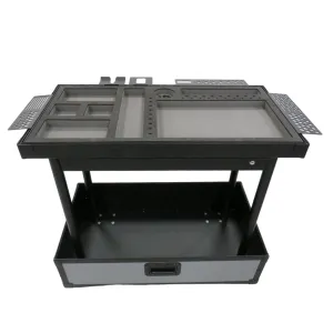TDN Small Grey Tool Cart (Series 2) with Fixed Legs - Ultimate Bracket Bundle