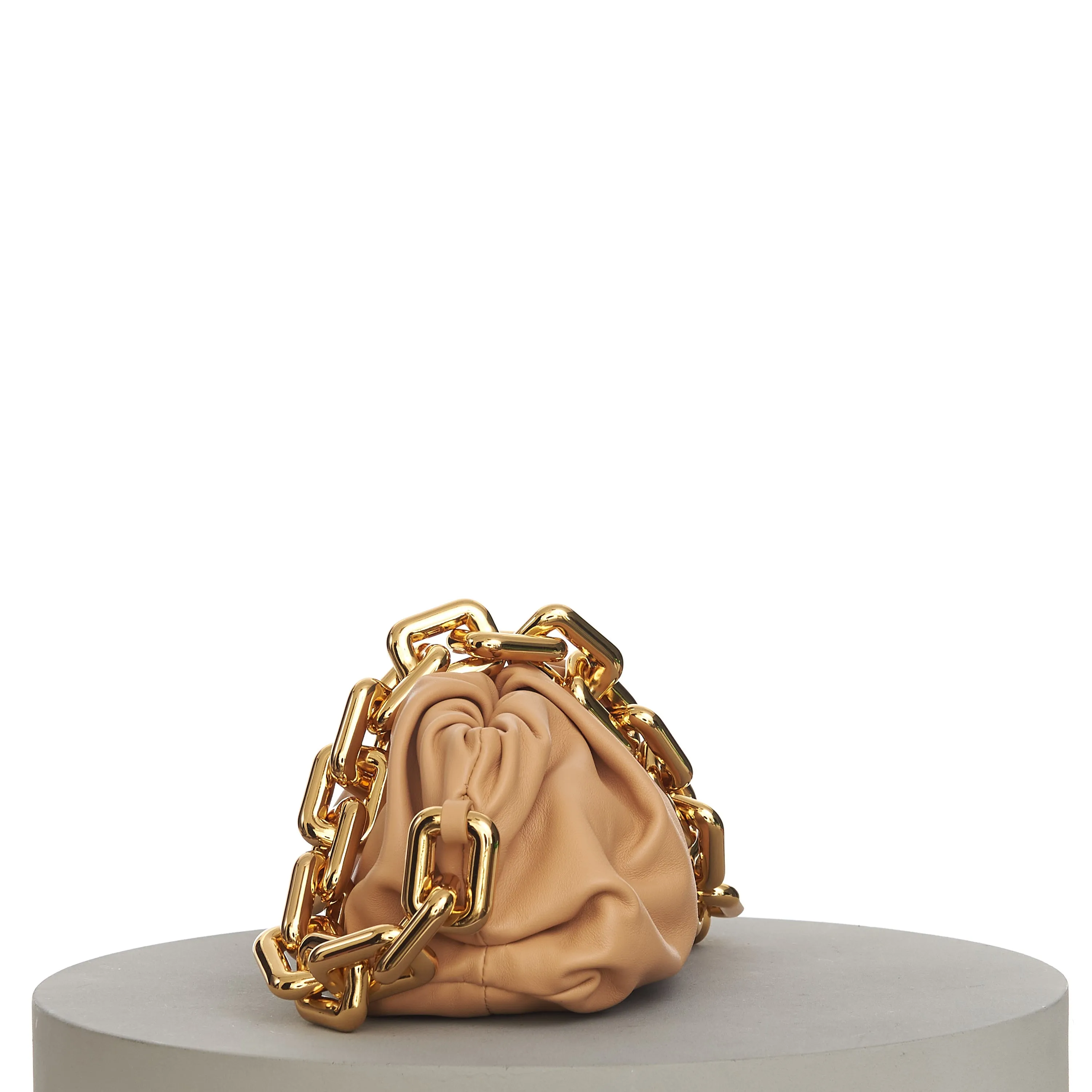 Teen Clutch With Chain In Almond Leather