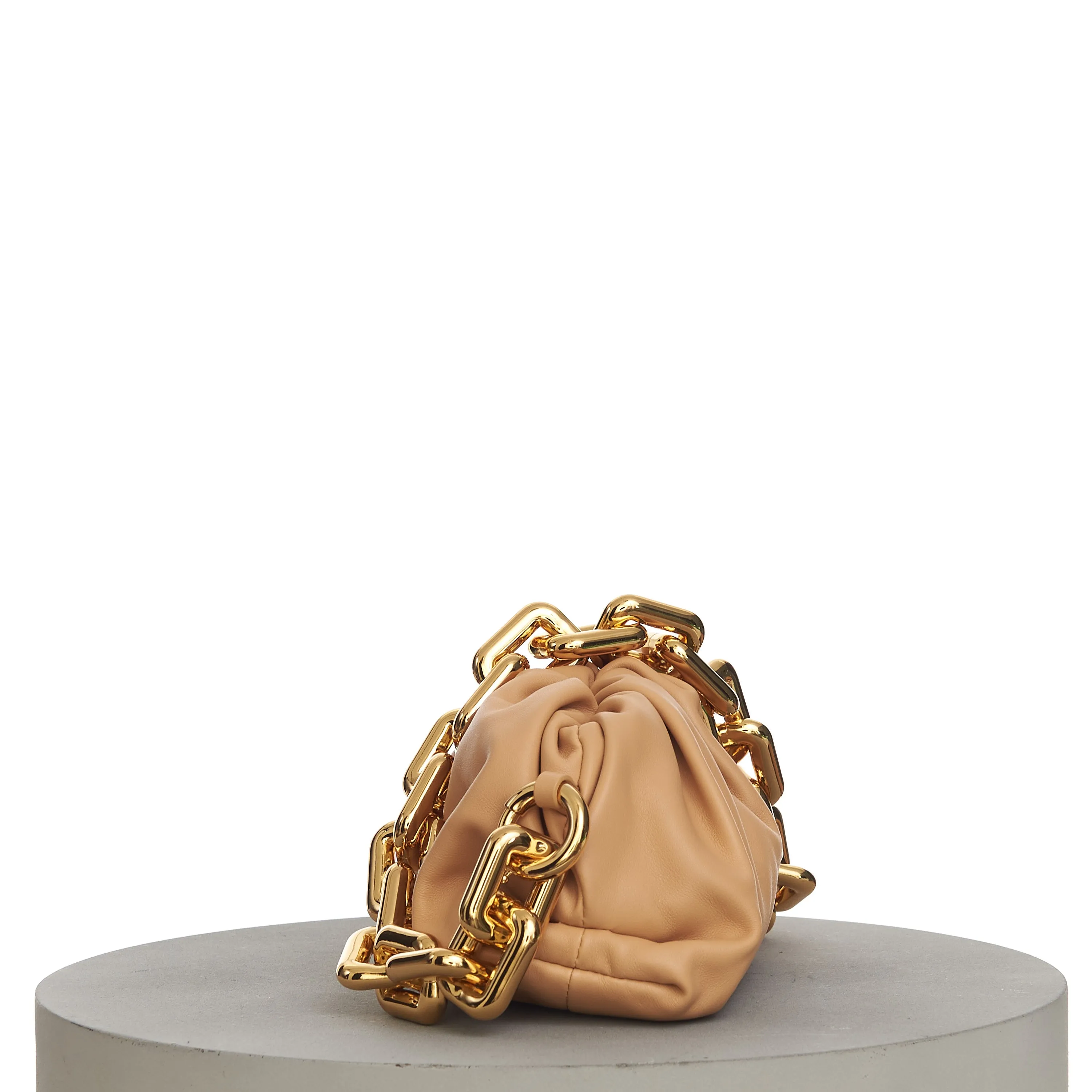 Teen Clutch With Chain In Almond Leather