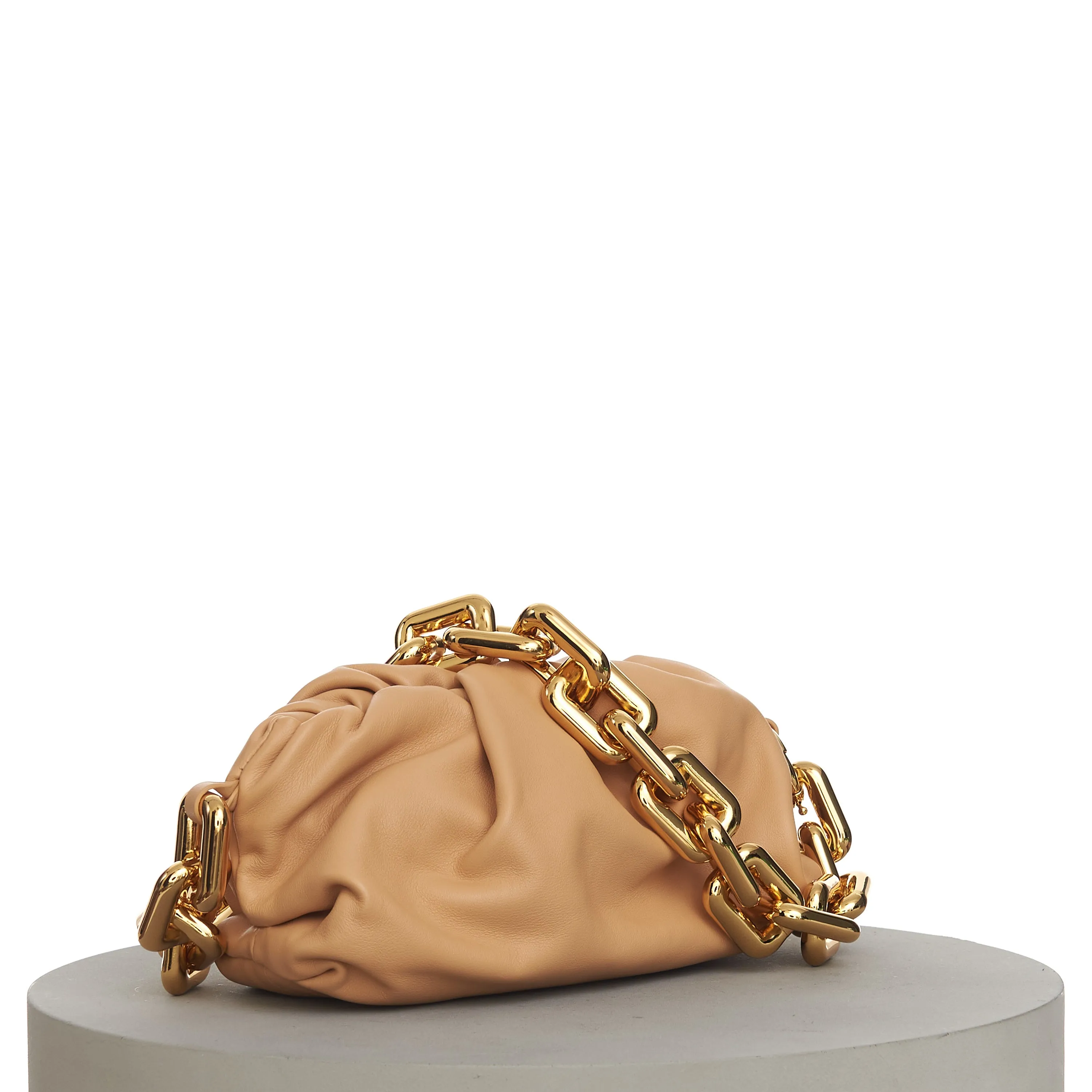 Teen Clutch With Chain In Almond Leather