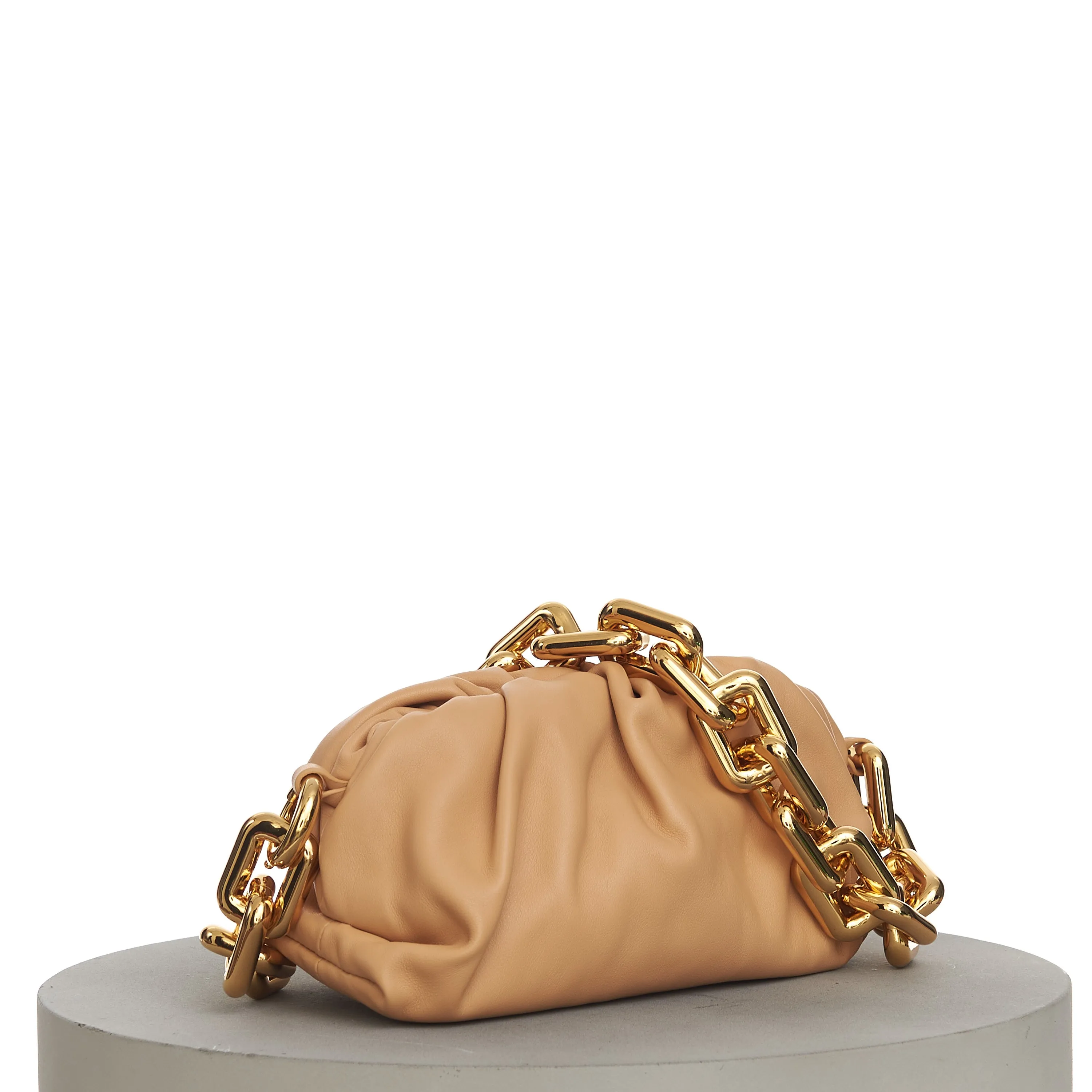 Teen Clutch With Chain In Almond Leather