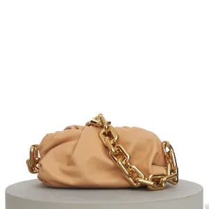 Teen Clutch With Chain In Almond Leather