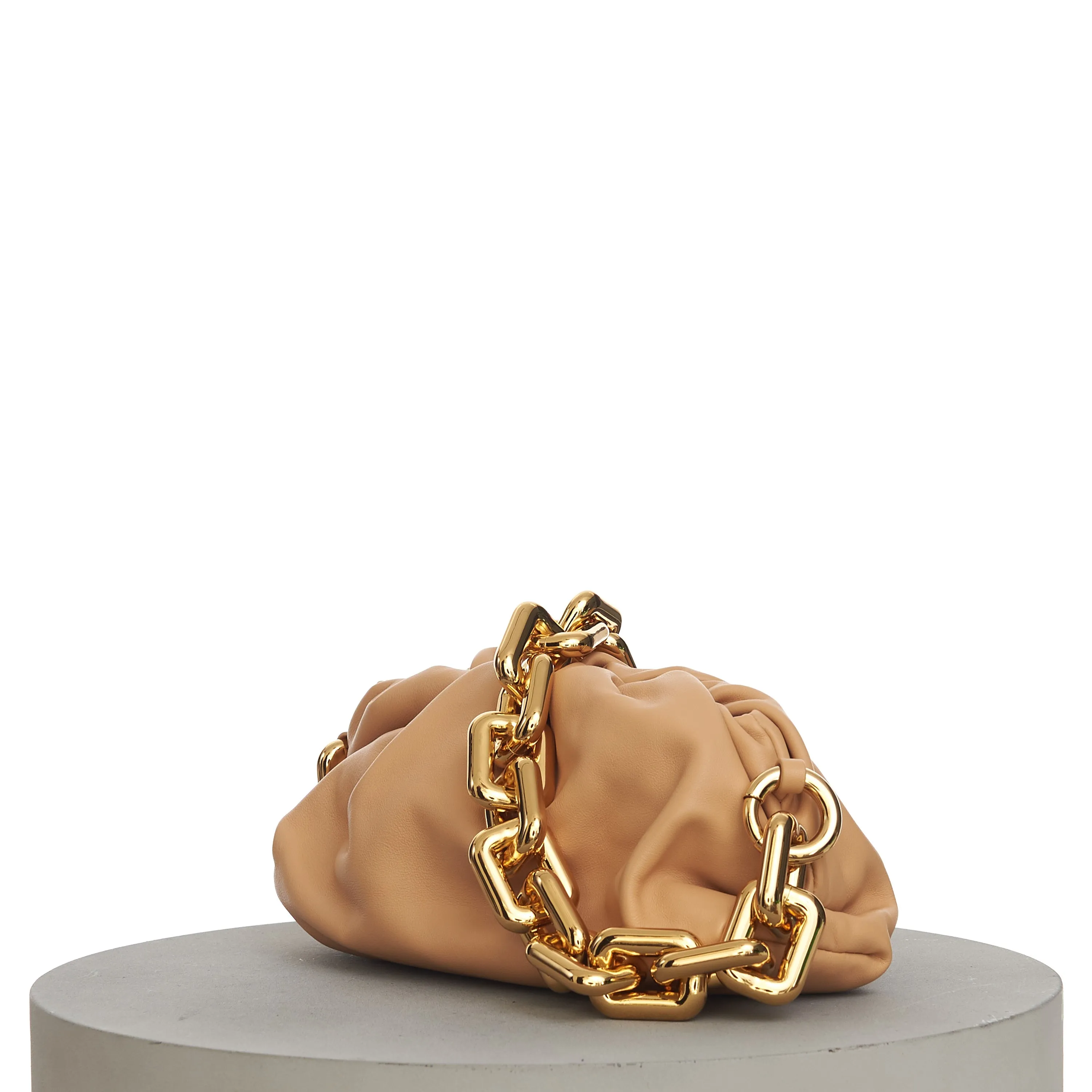 Teen Clutch With Chain In Almond Leather
