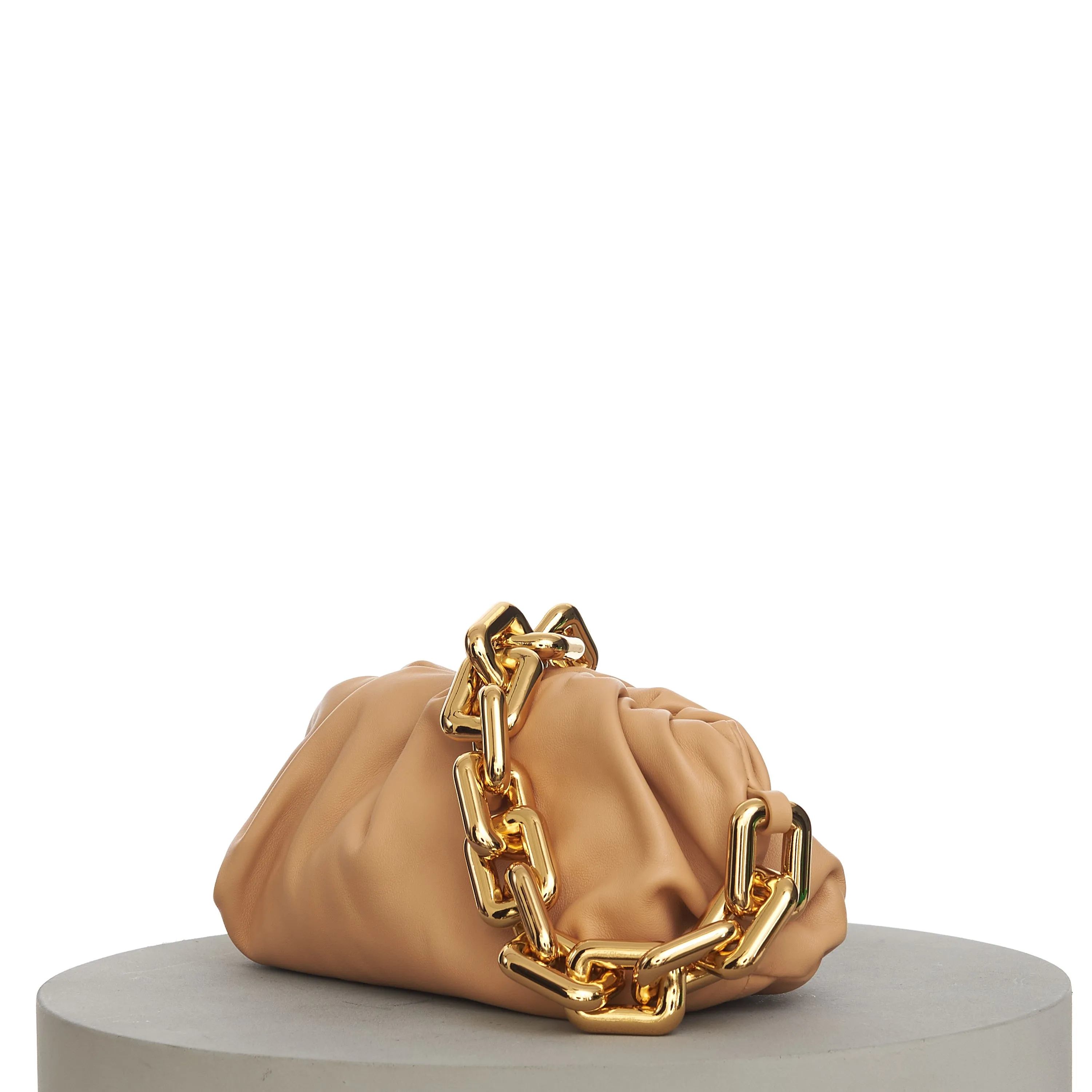 Teen Clutch With Chain In Almond Leather