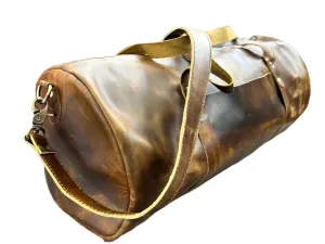 The Broseley Barrel -  Mens Leather Duffel Bag by ArchieSoul Man   Free Buffalo Leather Wallet