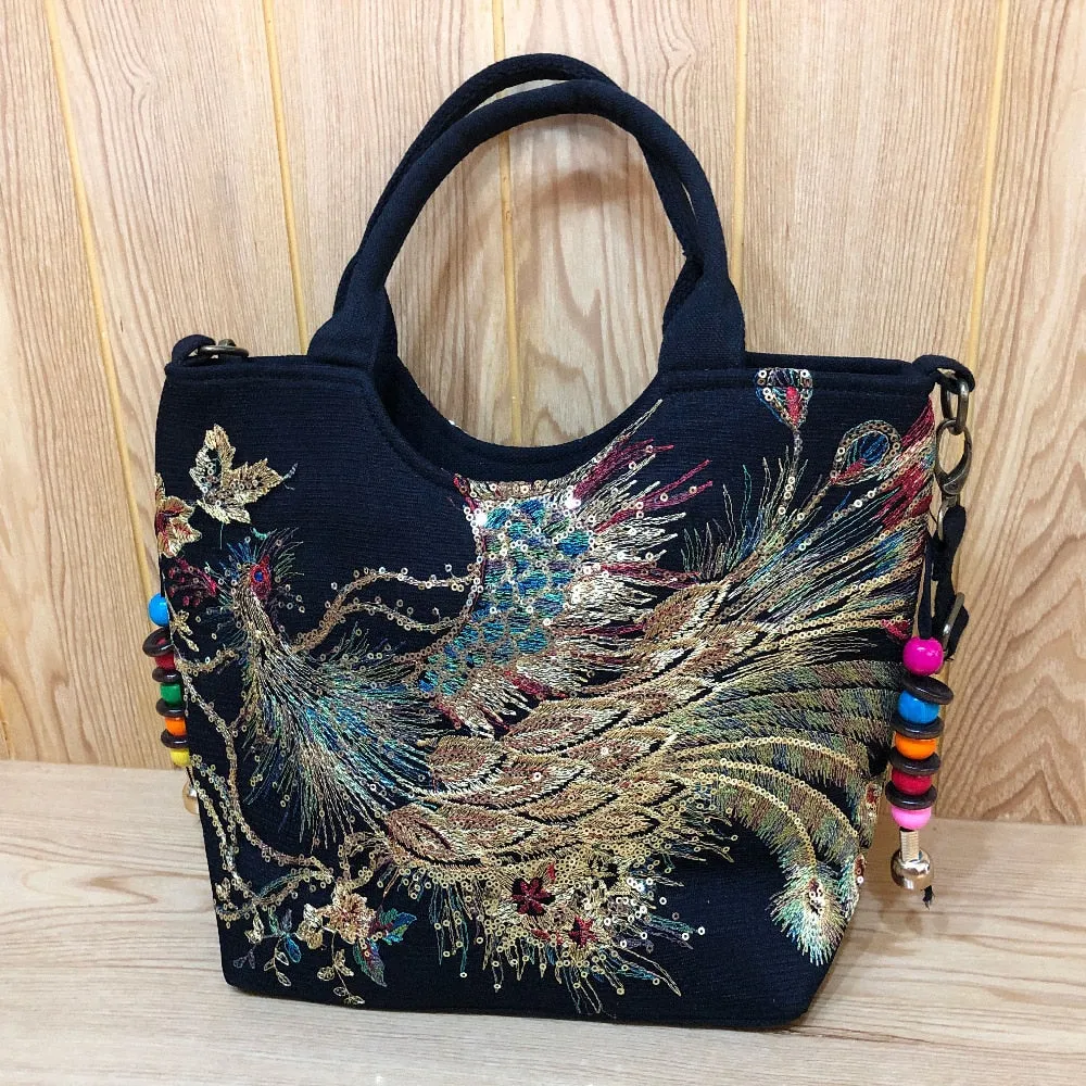 The Modernist Shiny Peacock Vintage Totes Bag