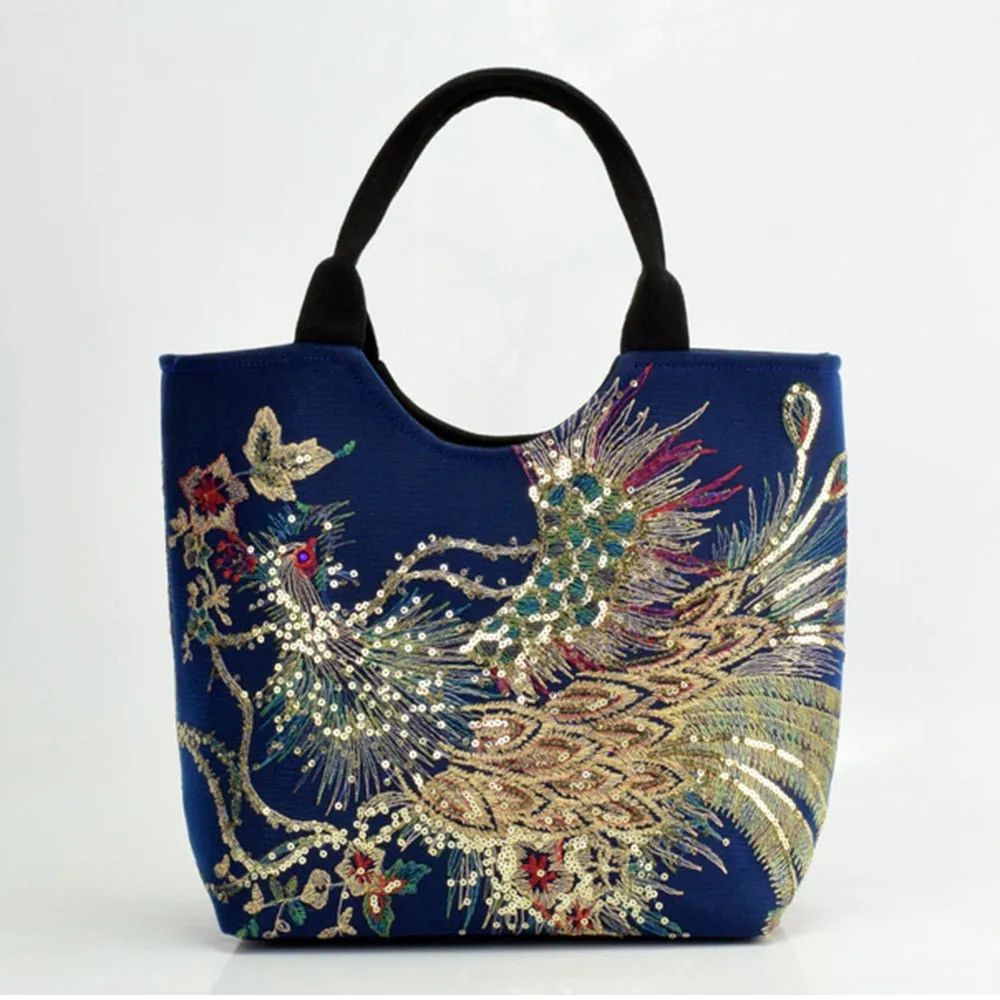 The Modernist Shiny Peacock Vintage Totes Bag