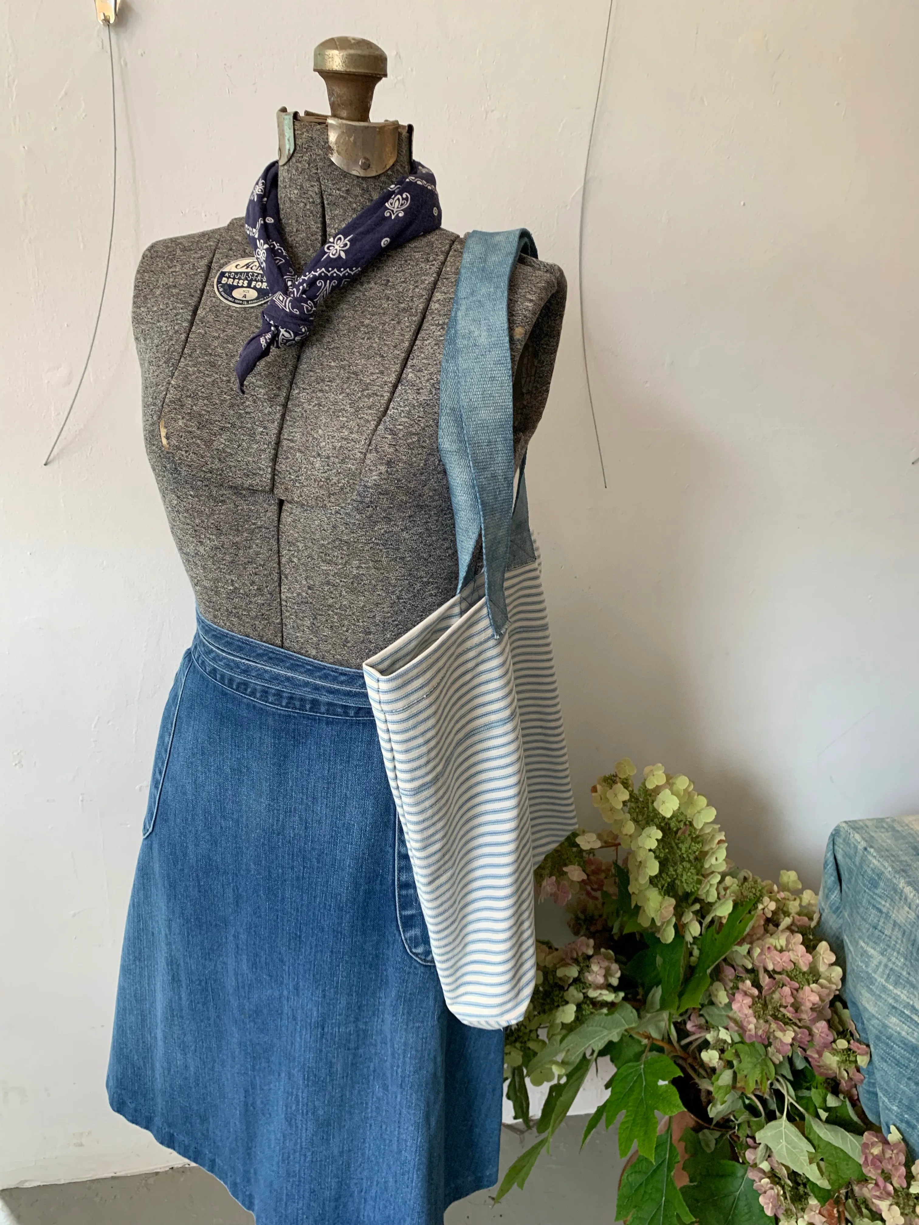 Ticking Stripe Market Bag