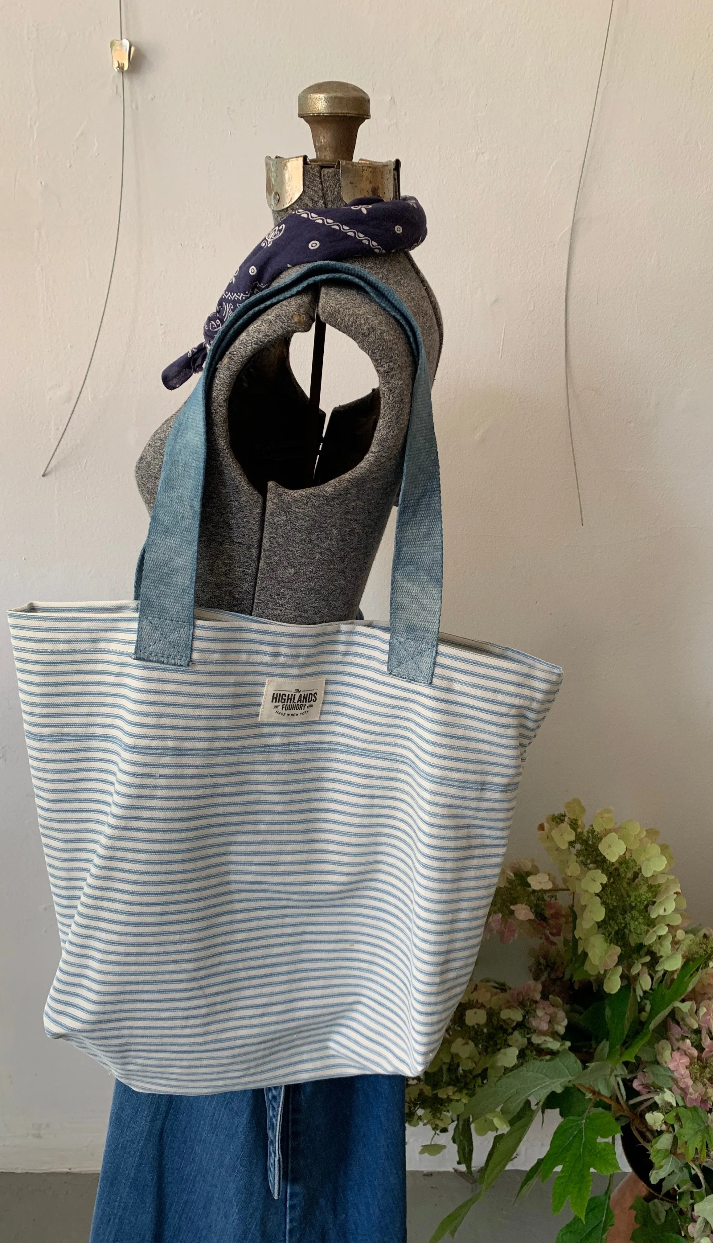 Ticking Stripe Market Bag