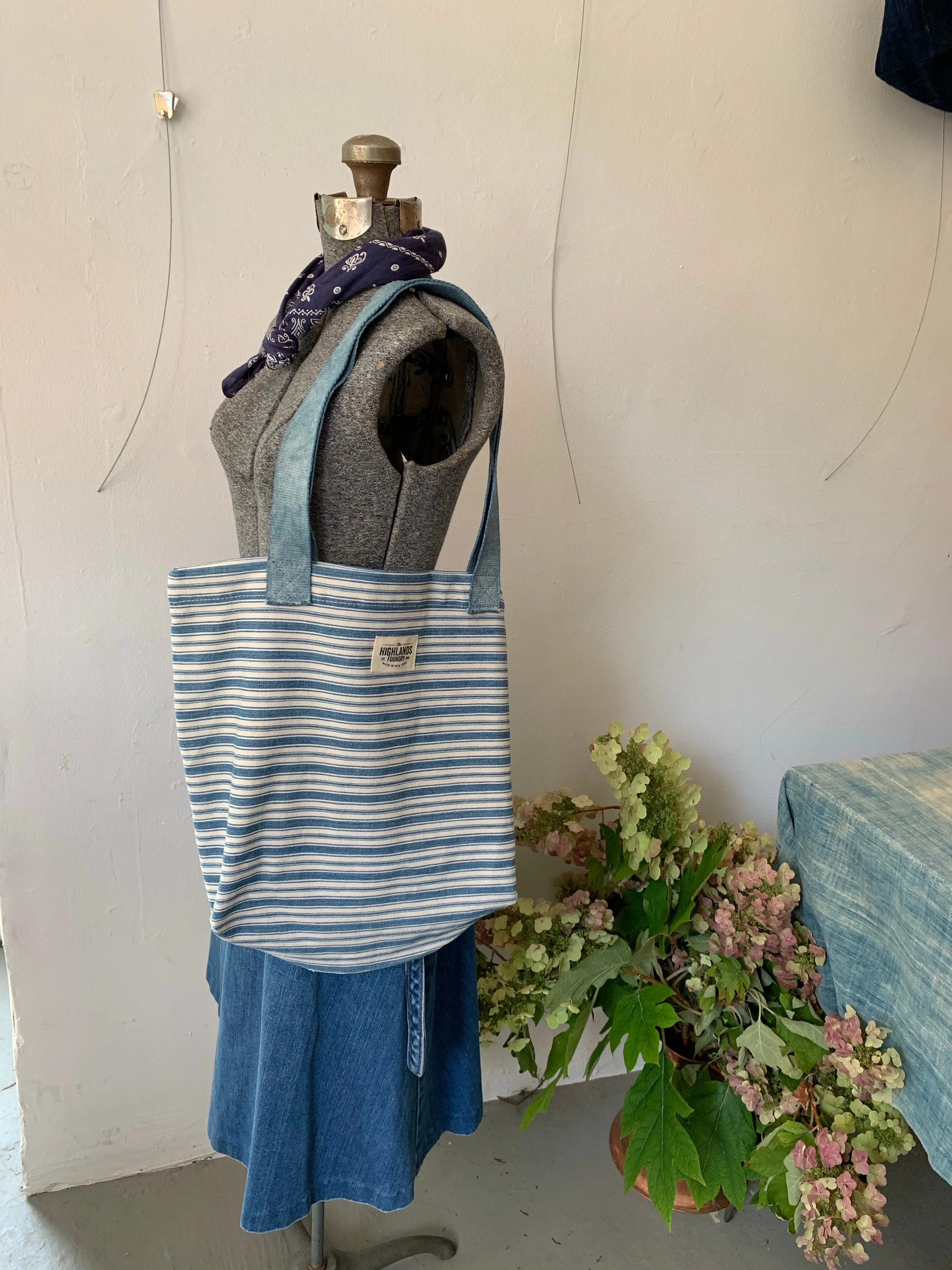 Ticking Stripe Market Bag