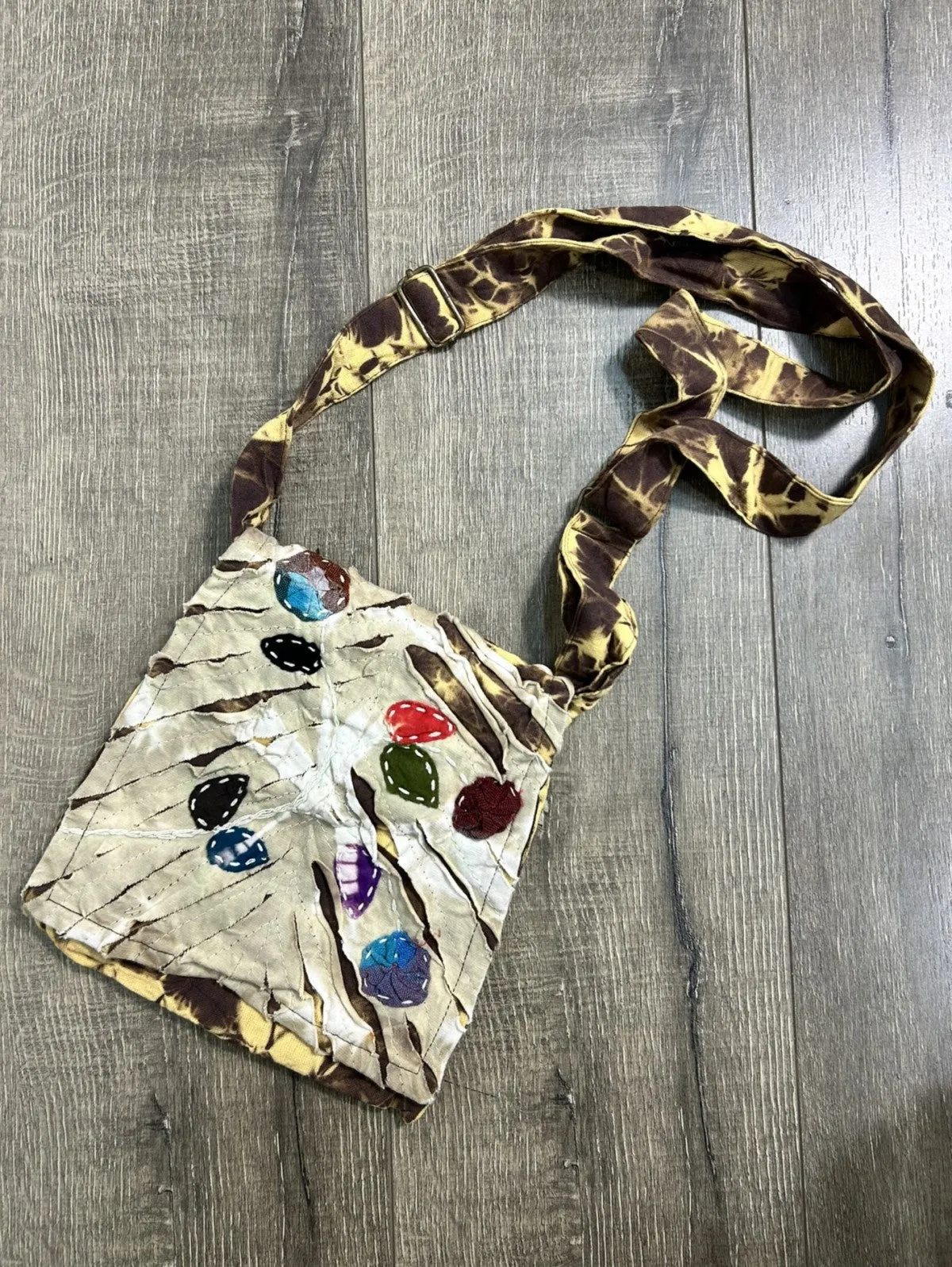 Tie Dye Slash & Applique Small Bag