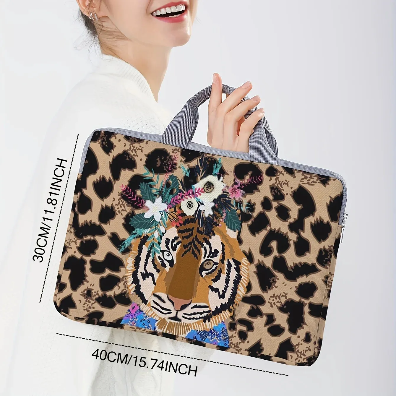 Tiger Patterned Laptop Bag suitable for 14 inch laptops
