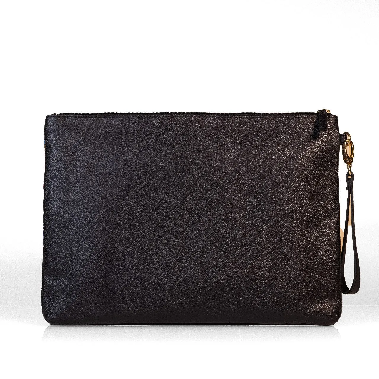 Tise Aso-Oke   Leather Laptop Sleeve - Brown