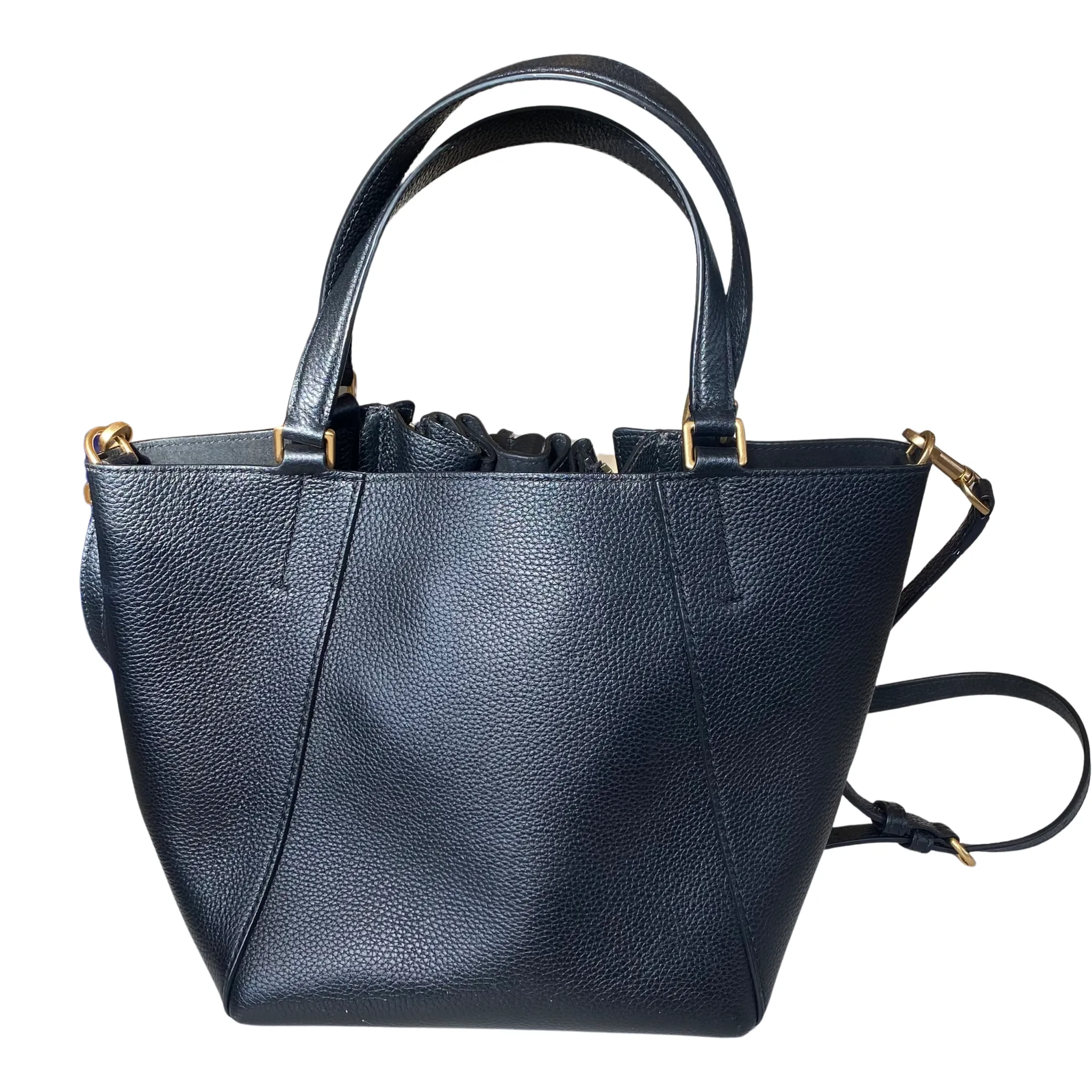 TORY BURCH McGraw Dragonfly Leather Drawstring Bucket Bag