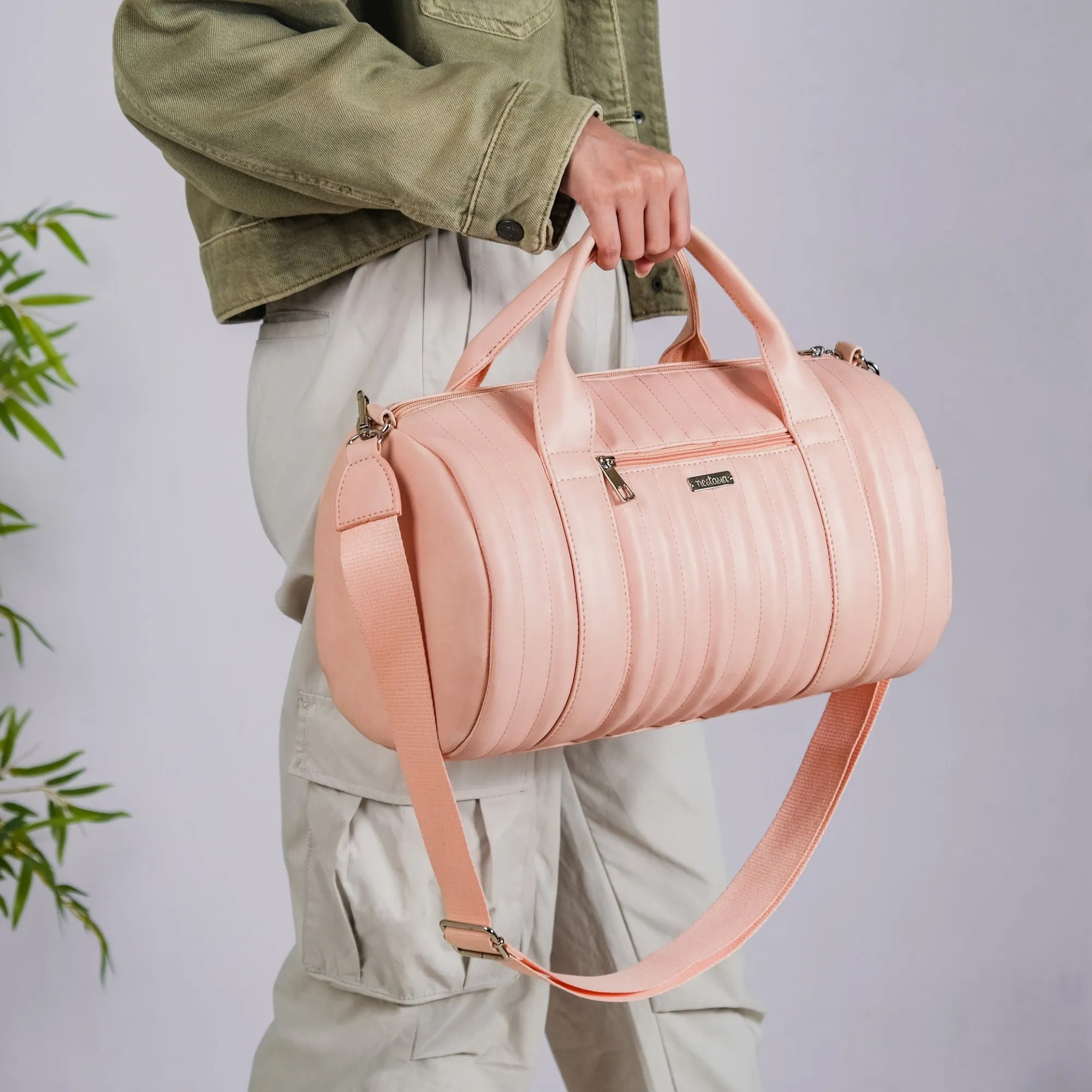 Travel Duffel Bag Pink Small 14x7 Inch