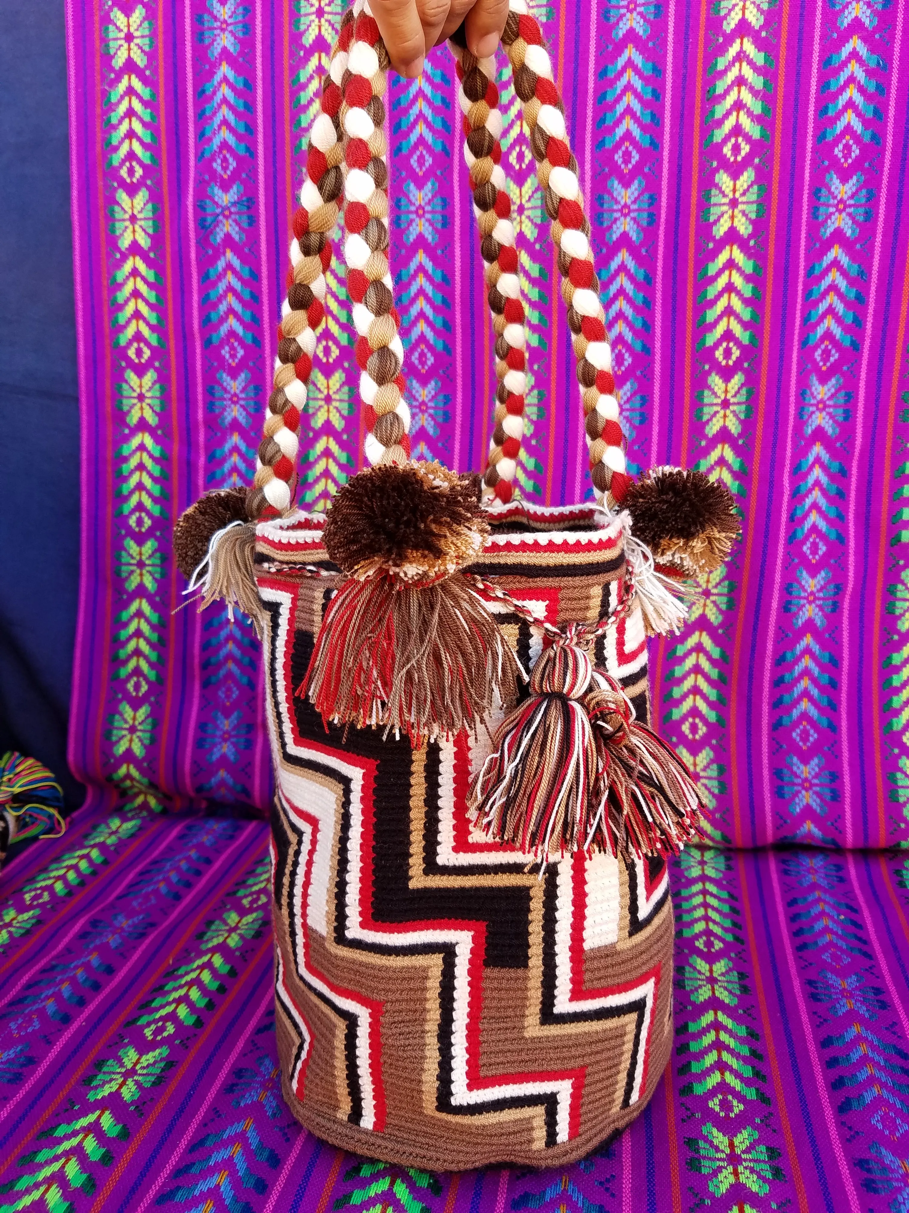 Tribal Hand Woven Vegan Bucket Bag - Mereth