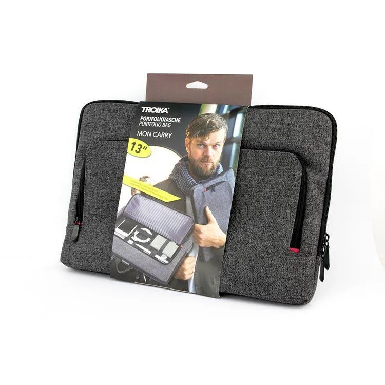 TROIKA Laptop Bag & Portfolio Document Bag for Tablet up to 13": Grey