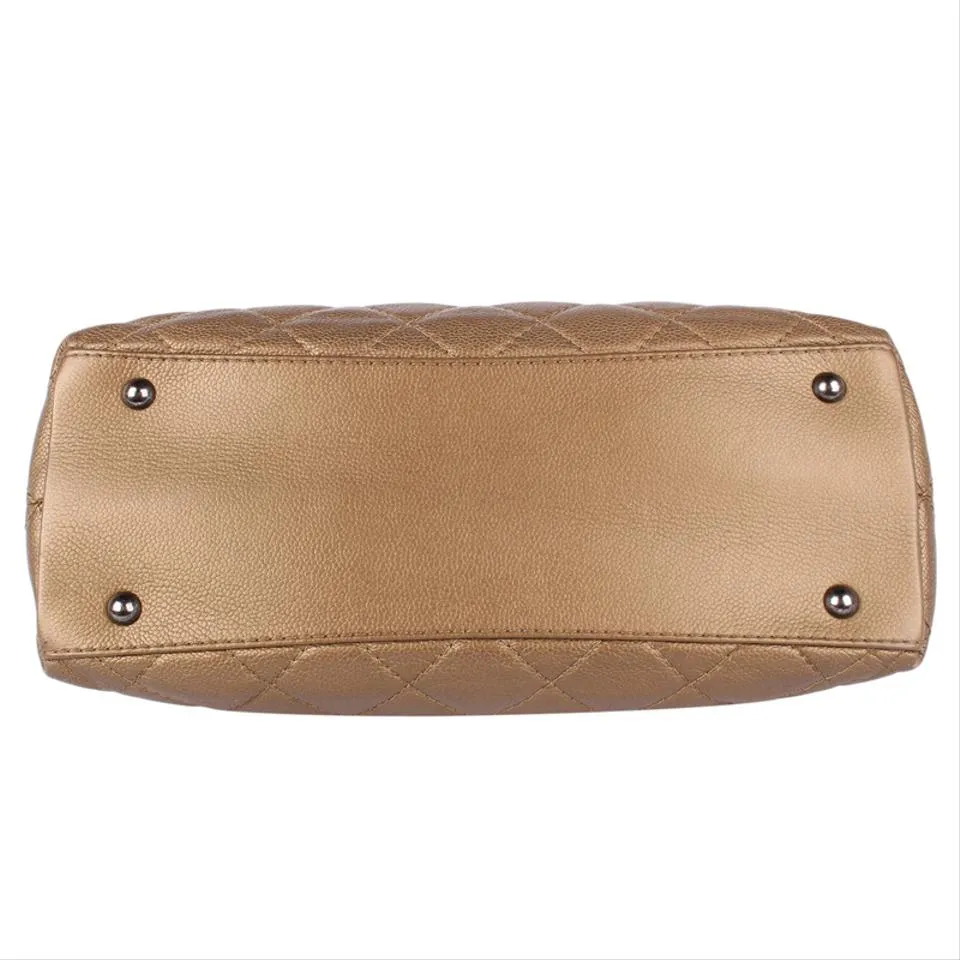 Turn Lock Caviar Leather Shoulder Bag