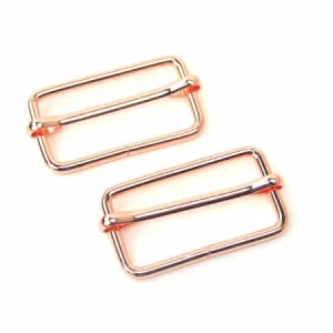 Two Slider Buckles 1 1/2" Rose Gold --- Sallie Tomato