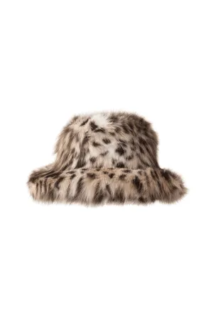 Tyler Lambert FURRY BUCKET HAT LEOPARD