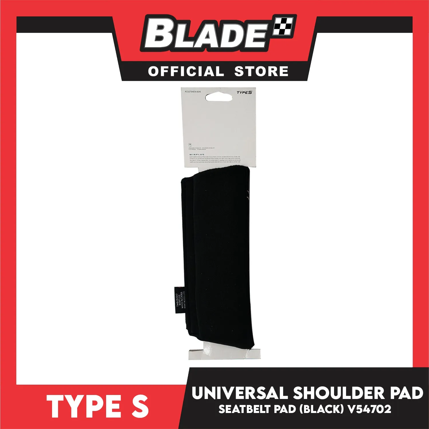 Type S  Universal Shoulder Pad Seatbelt Pad V54702 (Black)