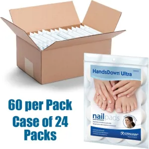 Ultra Nail And Cosmetic Pads - The Choice of Professionals / 60 Pads Per Bag, 24 Bags Per Case = 1,440 Pads Total by HandsDown
