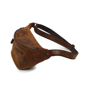 Unisex Leather Waist Bag for Travel and Casual Outings
