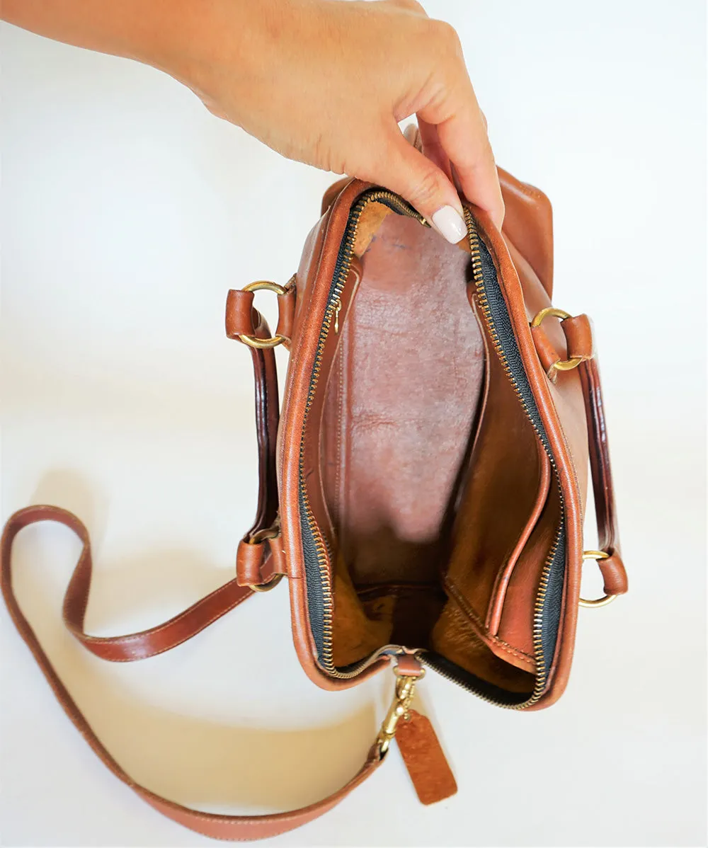 Unisex Vintage COACH Baxter Bag British Tan Leather Work Satchel / Doctor Bag *RARE*