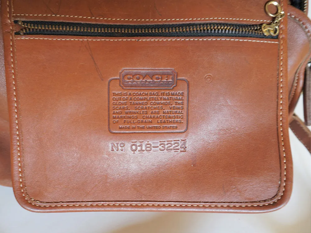 Unisex Vintage COACH Baxter Bag British Tan Leather Work Satchel / Doctor Bag *RARE*