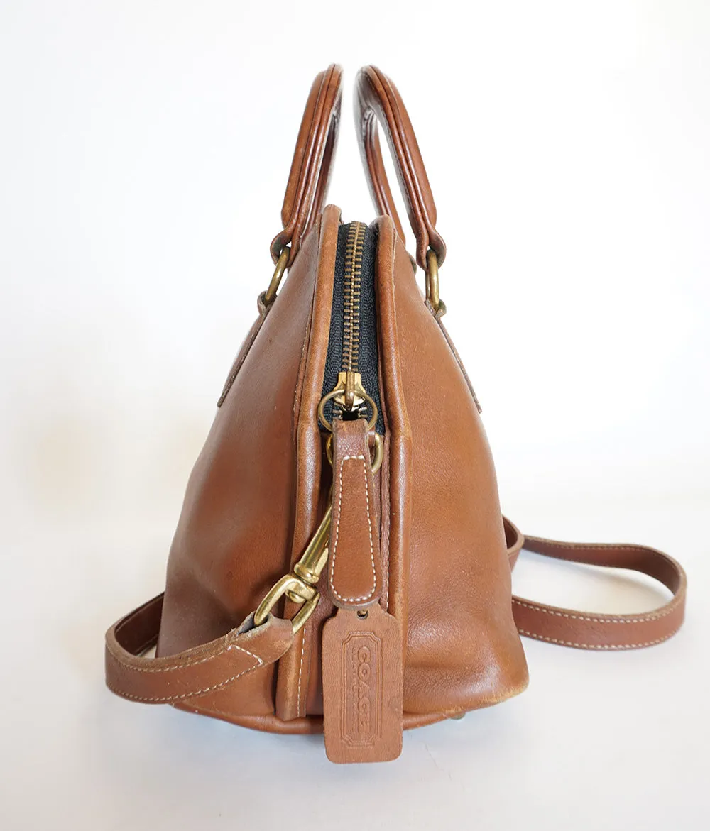 Unisex Vintage COACH Baxter Bag British Tan Leather Work Satchel / Doctor Bag *RARE*