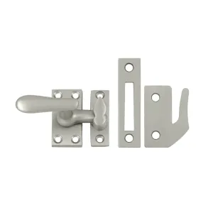 Universal Casement Fastener Medium Window Lock - Window Mount - 3" Brass/Brushed Nickel