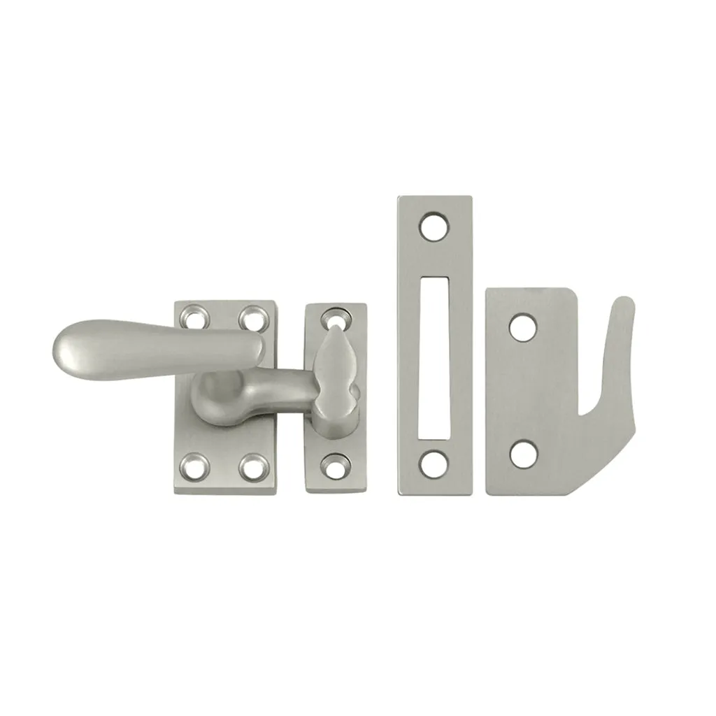 Universal Casement Fastener Medium Window Lock - Window Mount - 3" Brass/Brushed Nickel