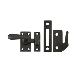Universal Casement Fastener Medium Window Lock - Window Mount - 3" Brass/Oil Rubbed Bronze