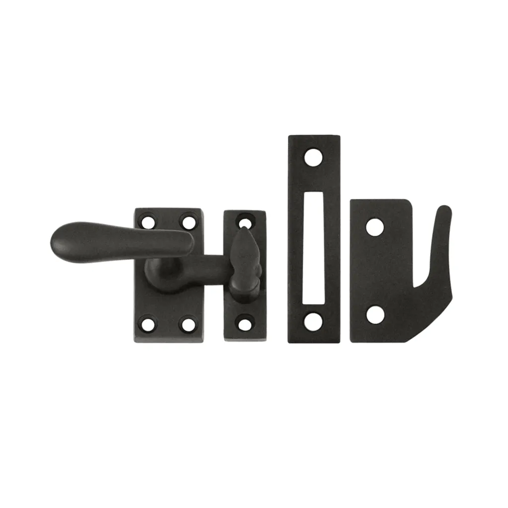 Universal Casement Fastener Medium Window Lock - Window Mount - 3" Brass/Oil Rubbed Bronze