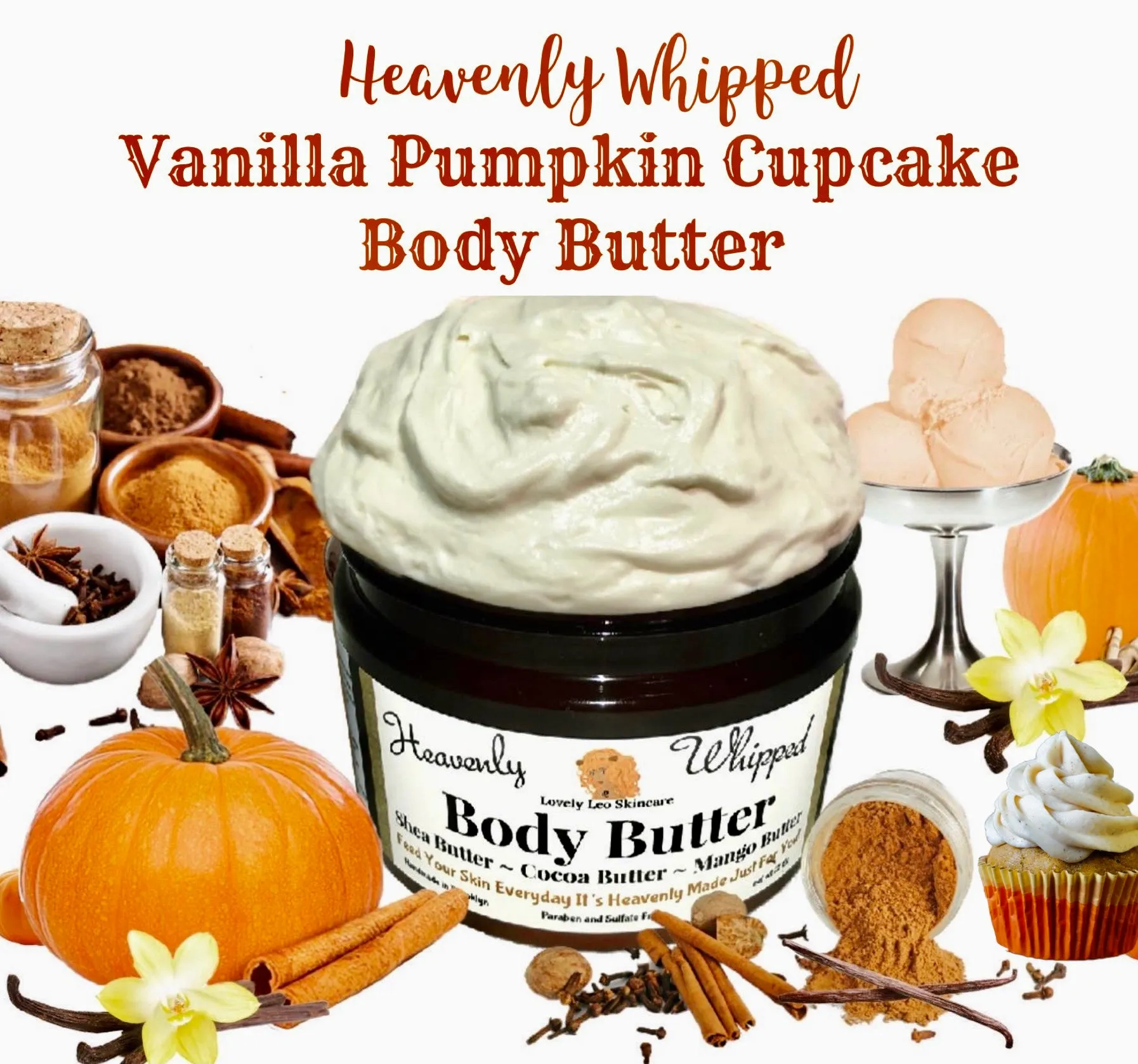 Vanilla Pumpkin Spice Cupcake Heavenly Whipped Body Butter