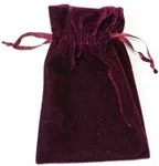 Velvet Mala/Jewelry Bag, Burgundy