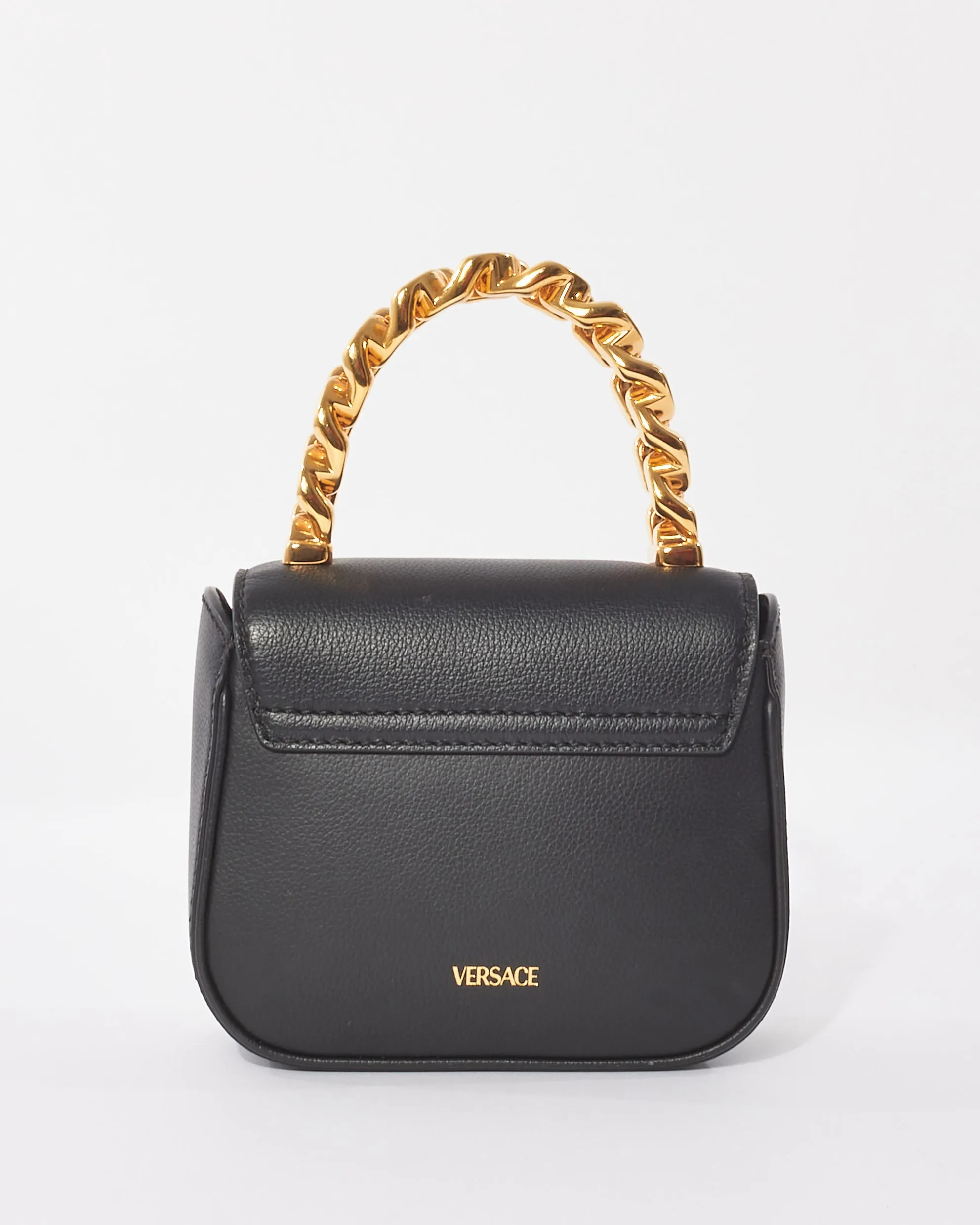 Versace Black Leather "La Medusa" Mini Bag