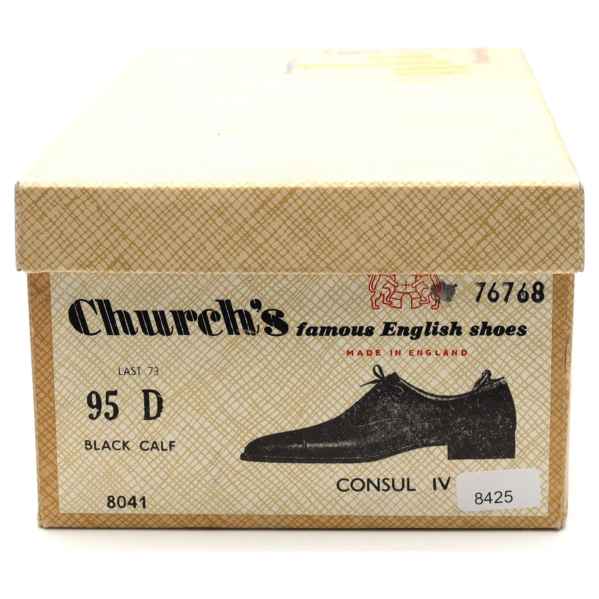 Vintage 'Consul' Black Leather Oxford UK 9.5 D