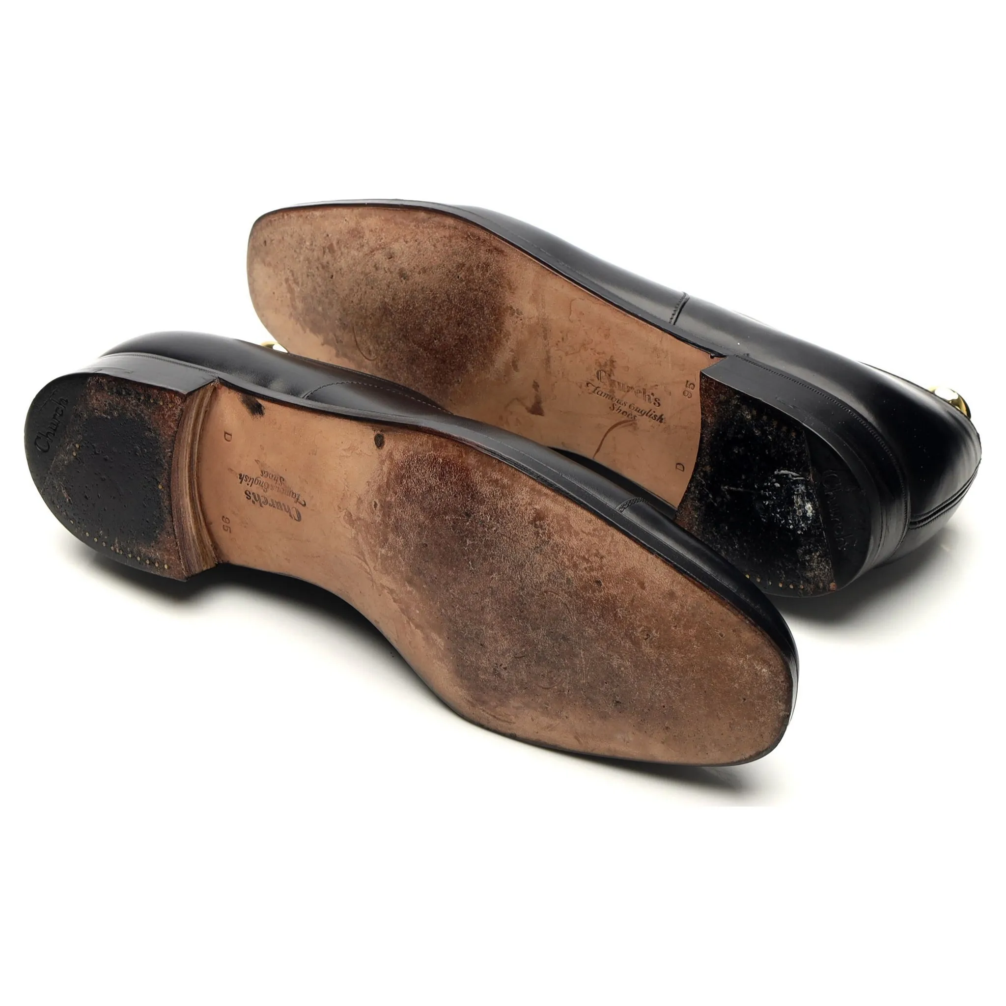Vintage 'Consul' Black Leather Oxford UK 9.5 D