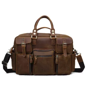 Vintage Crazy Horse Leather Laptop Messenger Bag
