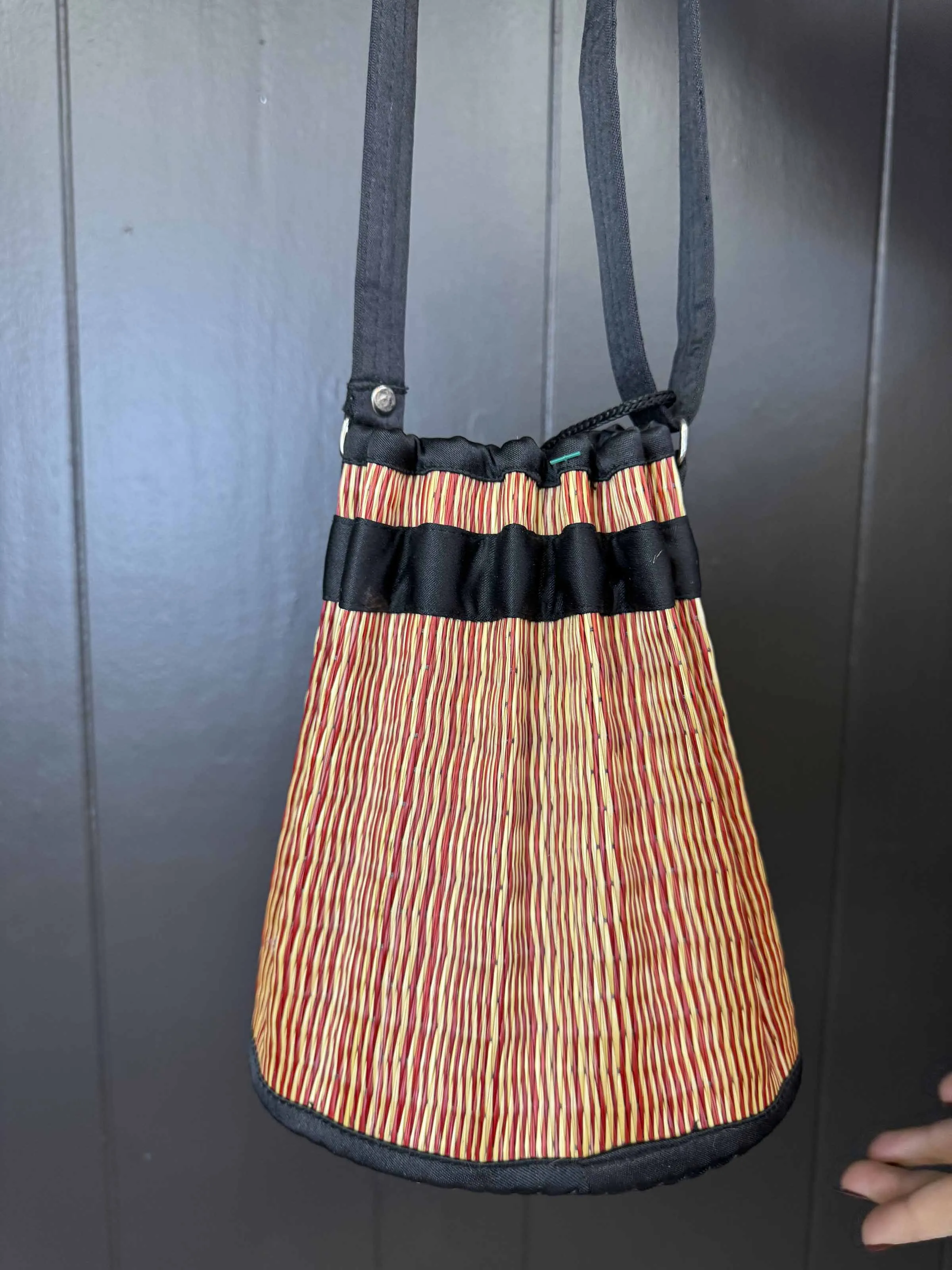 Vintage Drawstring Bucket Bag