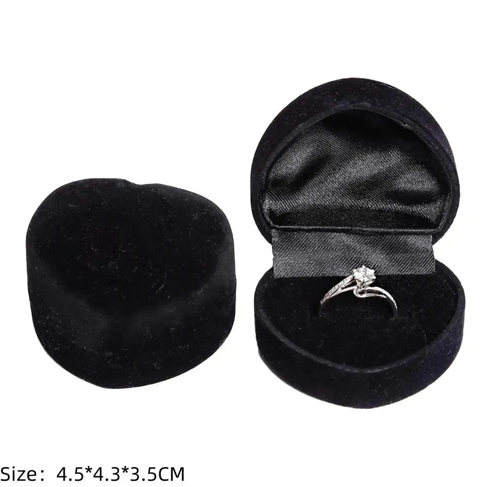 Vintage Hexagon Velvet Jewelry Single Ring Box Empty Case Holder for Engagement Wedding Ceremony Valentines Day Gift Organizer