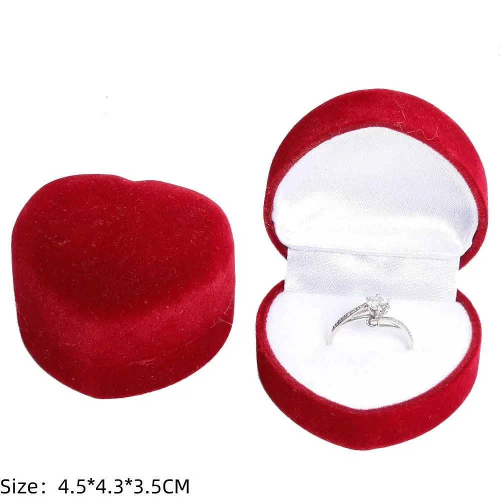 Vintage Hexagon Velvet Jewelry Single Ring Box Empty Case Holder for Engagement Wedding Ceremony Valentines Day Gift Organizer