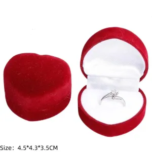 Vintage Hexagon Velvet Jewelry Single Ring Box Empty Case Holder for Engagement Wedding Ceremony Valentines Day Gift Organizer