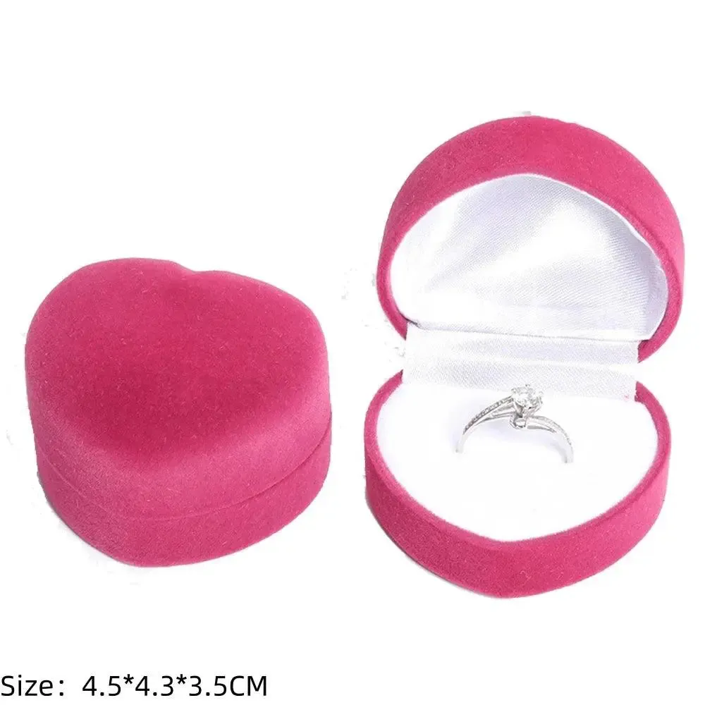 Vintage Hexagon Velvet Jewelry Single Ring Box Empty Case Holder for Engagement Wedding Ceremony Valentines Day Gift Organizer